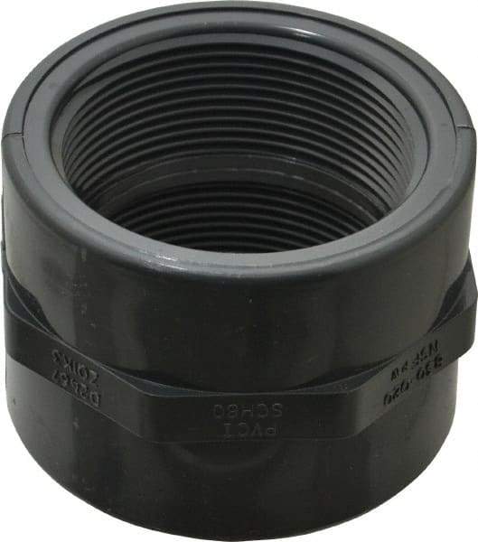 Value Collection - 2" PVC Plastic Pipe Coupling - Schedule 80, FIPT x FIPT End Connections - Exact Tool & Supply