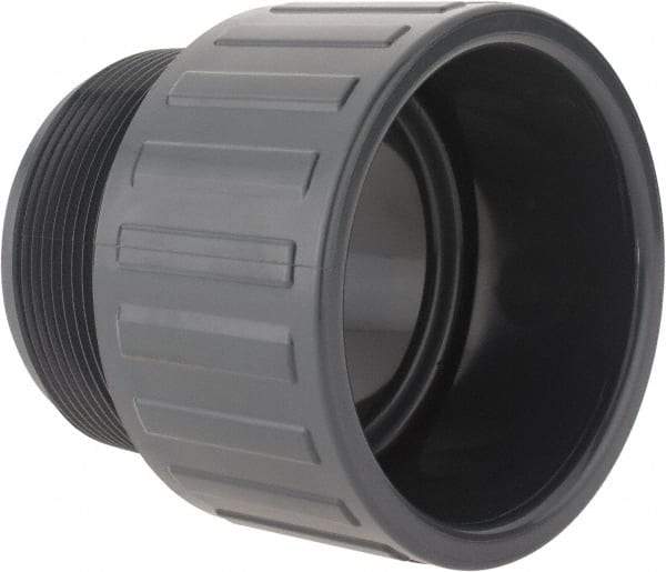 Value Collection - 3" PVC Plastic Pipe Male Adapter - Schedule 80, Slip x MIPT End Connections - Exact Tool & Supply