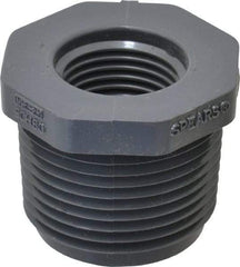 Value Collection - 1 x 1/2" PVC Plastic Pipe Bushing - Schedule 80, MIPT x FIPT End Connections - Exact Tool & Supply