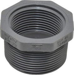Value Collection - 1-1/2 x 1-1/4" PVC Plastic Pipe Bushing - Schedule 80, MIPT x FIPT End Connections - Exact Tool & Supply