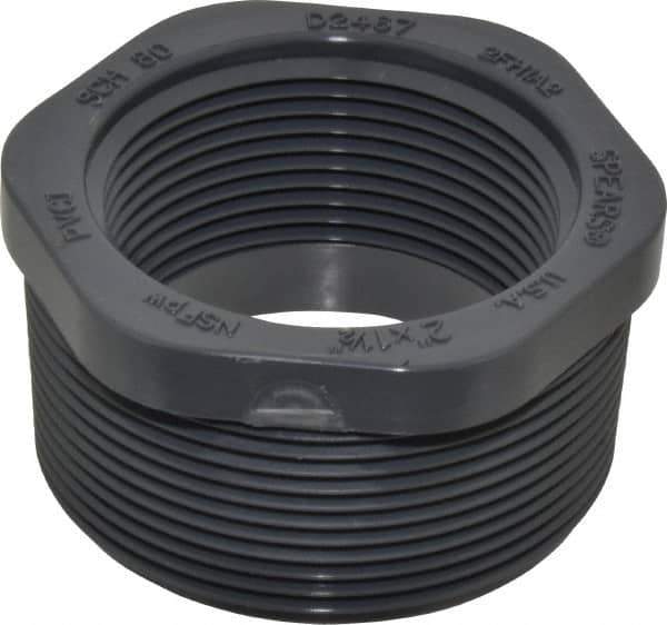 Value Collection - 2 x 1-1/2" PVC Plastic Pipe Bushing - Schedule 80, MIPT x FIPT End Connections - Exact Tool & Supply
