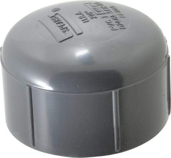 Value Collection - 2-1/2" PVC Plastic Pipe End Cap - Schedule 80, FIPT End Connections - Exact Tool & Supply