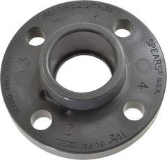 Value Collection - 1-1/2" PVC Plastic Pipe Flange (One Piece) - Schedule 80, Slip End Connections - Exact Tool & Supply