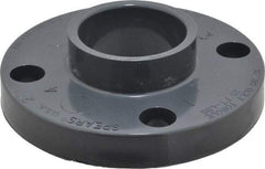 Value Collection - 2" PVC Plastic Pipe Flange (One Piece) - Schedule 80, Slip End Connections - Exact Tool & Supply