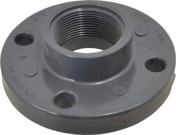 Value Collection - 2-1/2" PVC Plastic Pipe Flange (One Piece) - Schedule 80, FIPT End Connections - Exact Tool & Supply