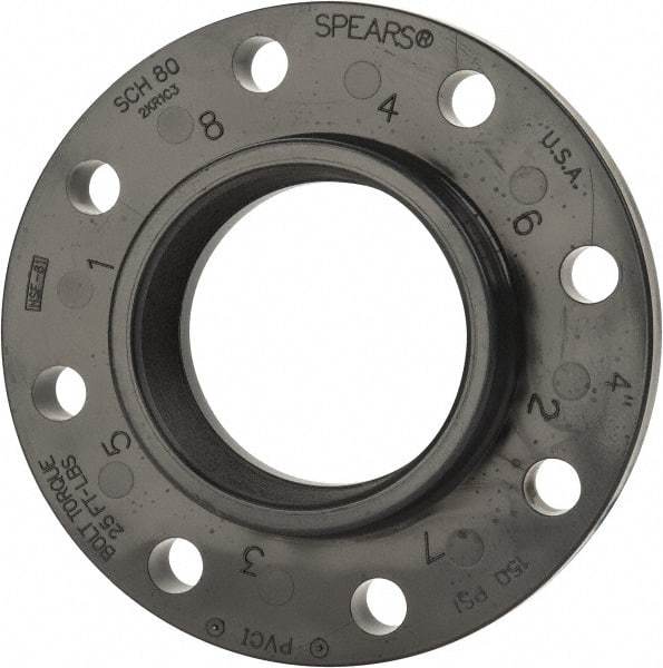 Value Collection - 4" PVC Plastic Pipe Flange (One Piece) - Schedule 80, FIPT End Connections - Exact Tool & Supply