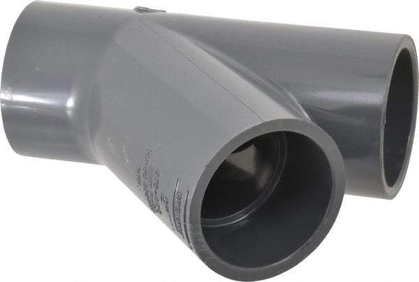 Value Collection - 2" PVC Plastic Pipe Wye - Schedule 80, Slip End Connections - Exact Tool & Supply