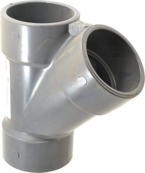 Value Collection - 3" PVC Plastic Pipe Wye - Schedule 80, Slip End Connections - Exact Tool & Supply