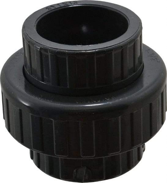Value Collection - 1-1/2" PVC Plastic Pipe Union with EPDM O-Ring - Schedule 80, Slip x Slip End Connections - Exact Tool & Supply