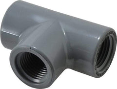 Value Collection - 1/2" CPVC Plastic Pipe Tee - Schedule 80, FIPT x FIPT x FIPT End Connections - Exact Tool & Supply