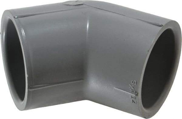 Value Collection - 1-1/4" CPVC Plastic Pipe 45° Elbow - Schedule 80, Slip x Slip End Connections - Exact Tool & Supply