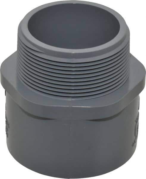 Value Collection - 2" CPVC Plastic Pipe Male Adapter - Schedule 80, MIPT x Slip End Connections - Exact Tool & Supply