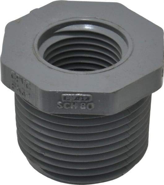 Value Collection - 1 x 1/2" CPVC Plastic Pipe Bushing - Schedule 80, MIPT x FIPT End Connections - Exact Tool & Supply