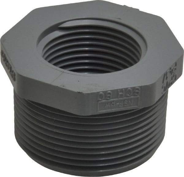 Value Collection - 1-1/2 x 1" CPVC Plastic Pipe Bushing - Schedule 80, MIPT x FIPT End Connections - Exact Tool & Supply