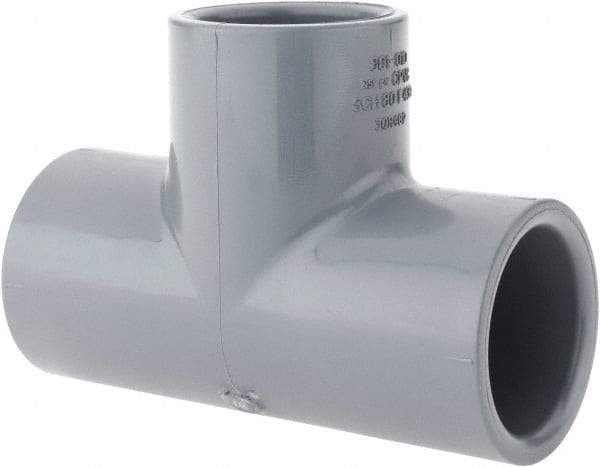 Value Collection - 1" CPVC Plastic Pipe Tee - Schedule 80, Slip x Slip x Slip End Connections - Exact Tool & Supply