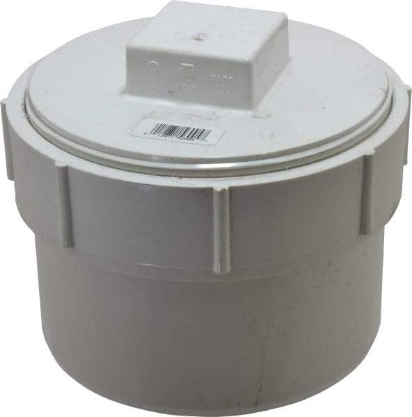 B&K Mueller - 6", PVC Drain, Waste & Vent Pipe Cleanout Adapter - Spig x CO with Plug - Exact Tool & Supply