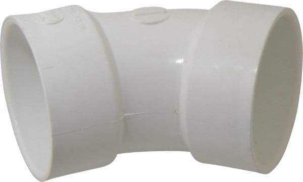 B&K Mueller - 3", PVC Drain, Waste & Vent Pipe 45 Elbow - Hub x Hub - Exact Tool & Supply