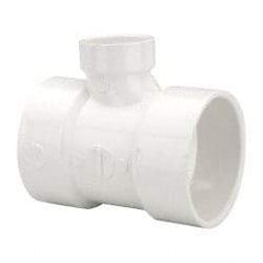 B&K Mueller - 3 x 3 x 1-1/2", PVC Drain, Waste & Vent Pipe Reducing Sanitary Tee - Hub x Hub x Hub - Exact Tool & Supply