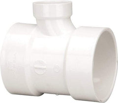 B&K Mueller - 4 x 4 x 2", PVC Drain, Waste & Vent Pipe Reducing Sanitary Tee - Hub x Hub x Hub - Exact Tool & Supply