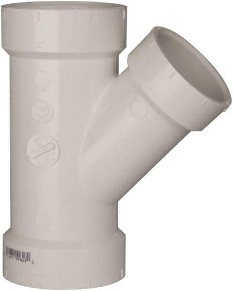 B&K Mueller - 2 x 2 x 1-1/2", PVC Drain, Waste & Vent Pipe 45 Wye - Hub x Hub x Hub - Exact Tool & Supply