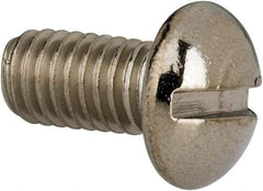 Value Collection - #10-32 UNF, 3/8" Length Under Head Slotted Drive Machine Screw - Round Head, Grade 316 Stainless Steel, Uncoated, Without Washer - Exact Tool & Supply