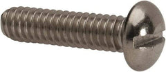 Value Collection - 1/4-20 UNC, 1" Length Under Head Slotted Drive Machine Screw - Round Head, Grade 316 Stainless Steel, Uncoated, Without Washer - Exact Tool & Supply