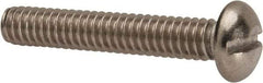 Value Collection - 1/4-20 UNC, 1-1/2" Length Under Head Slotted Drive Machine Screw - Round Head, Grade 316 Stainless Steel, Uncoated, Without Washer - Exact Tool & Supply