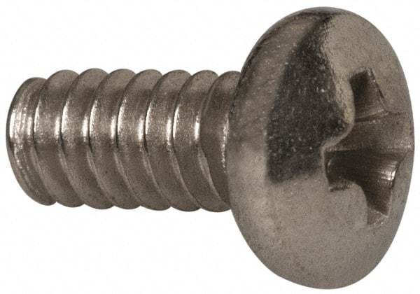 Value Collection - #4-40 UNC, 1/4" Length Under Head Phillips Drive Machine Screw - Pan Head, Grade 316 Stainless Steel, Uncoated, Without Washer - Exact Tool & Supply