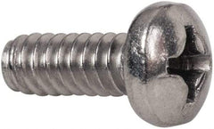 Value Collection - #6-32 UNC, 3/8" Length Under Head Phillips Drive Machine Screw - Pan Head, Grade 316 Stainless Steel, Uncoated, Without Washer - Exact Tool & Supply