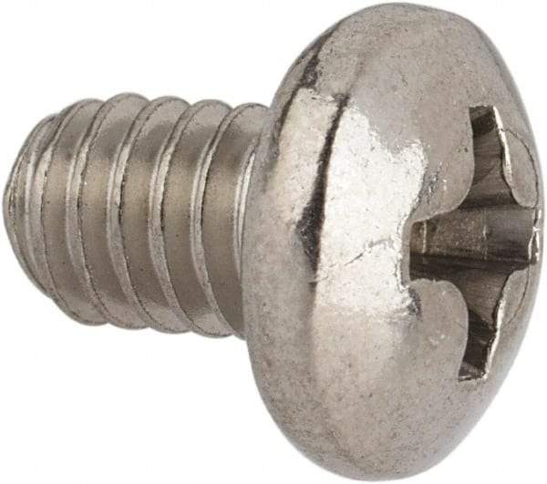 Value Collection - #8-32 UNC, 1/4" Length Under Head Phillips Drive Machine Screw - Pan Head, Grade 316 Stainless Steel, Uncoated, Without Washer - Exact Tool & Supply