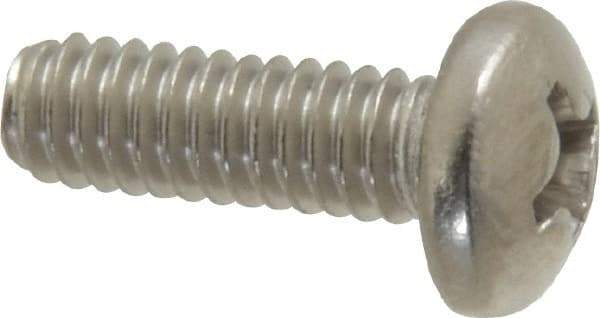 Value Collection - #8-32 UNC, 1/2" Length Under Head Phillips Drive Machine Screw - Pan Head, Grade 316 Stainless Steel, Uncoated, Without Washer - Exact Tool & Supply