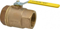 Apollo - 2-1/2" Pipe, Standard Port, Bronze Standard Ball Valve - 2 Piece, Inline - One Way Flow, FNPT x FNPT Ends, Lever Handle, 600 WOG, 125 WSP - Exact Tool & Supply