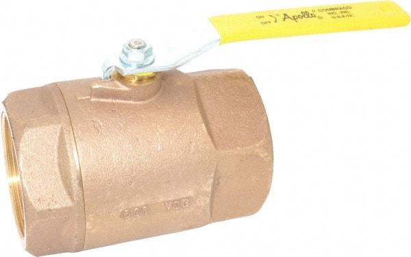 Apollo - 3" Pipe, Standard Port, Bronze Standard Ball Valve - 2 Piece, Inline - One Way Flow, FNPT x FNPT Ends, Lever Handle, 600 WOG, 125 WSP - Exact Tool & Supply