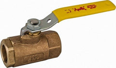 Apollo - 3/4" Pipe, Standard Port, Bronze Steam Service Ball Valve - 2 Piece, Inline - One Way Flow, FNPT x FNPT Ends, Lever Handle, 600 WOG, 250 WSP - Exact Tool & Supply