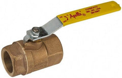 Apollo - 1-1/2" Pipe, Standard Port, Bronze Steam Service Ball Valve - 2 Piece, Inline - One Way Flow, FNPT x FNPT Ends, Lever Handle, 600 WOG, 250 WSP - Exact Tool & Supply
