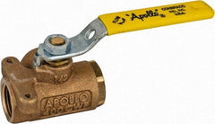 Apollo - 1/2" Pipe, Standard Port, Bronze Standard Ball Valve - Three Way, FNPT x FNPT x FNPT Ends, Lever Handle, 400 WOG - Exact Tool & Supply