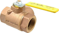 Apollo - 1-1/2" Pipe, Large Port, Bronze Standard Ball Valve - Three Way, FNPT x FNPT x FNPT Ends, Lever Handle, 400 WOG - Exact Tool & Supply