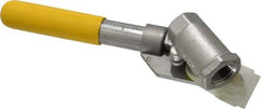 Apollo - 1/2" Pipe, Stainless Steel Standard Ball Valve - 2 Piece, Inline - One Way Flow, FNPT x FNPT Ends, Deadman Lever (Spring Return to Close) Handle, 2,000 WOG, 150 WSP - Exact Tool & Supply