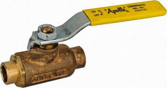 Apollo - 3/8" Pipe, Standard Port, Bronze Standard Ball Valve - 2 Piece, Inline - One Way Flow, Soldered x Soldered Ends, Lever Handle, 600 WOG, 125 WSP - Exact Tool & Supply