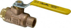 Apollo - 1/2" Pipe, Standard Port, Bronze Standard Ball Valve - 2 Piece, Inline - One Way Flow, Soldered x Soldered Ends, Lever Handle, 600 WOG, 125 WSP - Exact Tool & Supply