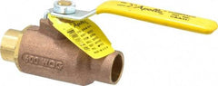 Apollo - 3/4" Pipe, Standard Port, Bronze Standard Ball Valve - 2 Piece, Inline - One Way Flow, Soldered x Soldered Ends, Lever Handle, 600 WOG, 125 WSP - Exact Tool & Supply