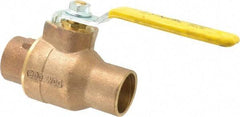 Apollo - 1-1/4" Pipe, Standard Port, Bronze Standard Ball Valve - 2 Piece, Inline - One Way Flow, Soldered x Soldered Ends, Lever Handle, 600 WOG, 125 WSP - Exact Tool & Supply