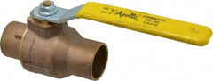 Apollo - 1-1/2" Pipe, Standard Port, Bronze Standard Ball Valve - 2 Piece, Inline - One Way Flow, Soldered x Soldered Ends, Lever Handle, 600 WOG, 125 WSP - Exact Tool & Supply