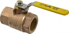 Apollo - 1-1/2" Pipe, Bronze Standard Ball Valve - 2 Piece, Inline - One Way Flow, FNPT x FNPT Ends, Locking Lever Handle, 600 WOG - Exact Tool & Supply