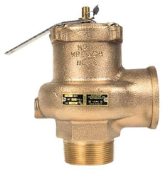 Conbraco - 2-1/2" Inlet, 2-1/2" Outlet, High Capacity Steam Relief Valve - 15 Max psi, Bronze, 4,676 Lb per Hour - Exact Tool & Supply