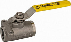 Apollo - 1/2" Pipe, Stainless Steel Standard Ball Valve - Three Way, FNPT x FNPT x FNPT Ends, Lever Handle, 800 WOG - Exact Tool & Supply