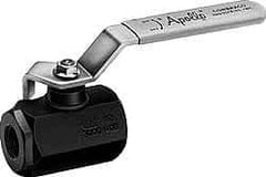 Apollo - 1-1/2" Pipe, Full Port, Carbon Steel Standard Ball Valve - 2 Piece, Inline - One Way Flow, FNPT x FNPT Ends, Lever Handle, 3,000 WOG - Exact Tool & Supply