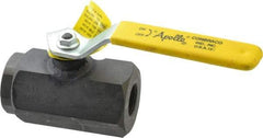 Apollo - 3/4" Pipe, Full Port, Carbon Steel Standard Ball Valve - 2 Piece, Inline - One Way Flow, FNPT x FNPT Ends, Lever Handle, 3,000 WOG - Exact Tool & Supply