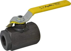 Apollo - 1" Pipe, Full Port, Cast Iron Standard Ball Valve - 2 Piece, Inline - One Way Flow, FNPT x FNPT Ends, Lever Handle, 3,000 WOG - Exact Tool & Supply