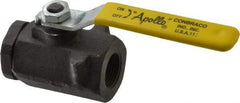 Apollo - 3/4" Pipe, Standard Port, Carbon Steel Standard Ball Valve - 2 Piece, Inline - One Way Flow, FNPT x FNPT Ends, Lever Handle, 2,000 WOG, 150 WSP - Exact Tool & Supply
